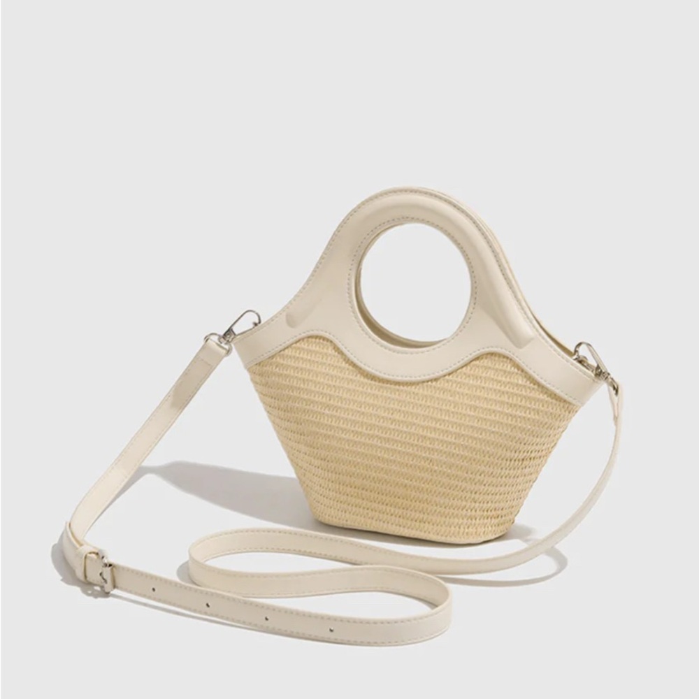 Commense Cream and Tan Crossbody Bag